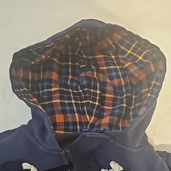 Divided by H&M Navy Duffle Hoodie Hook Eye Zipper Coat - Picture 5 of 9